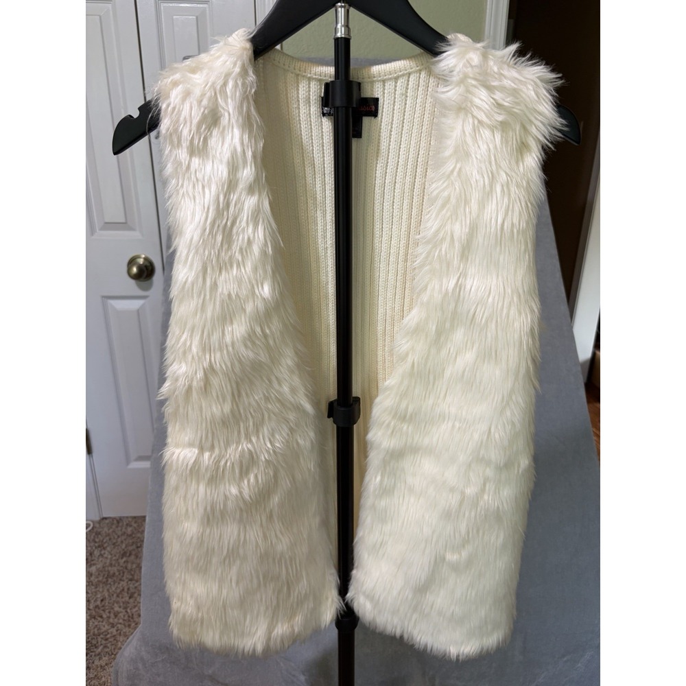 Women's J.J. Basics Soft Vest Sweater Ivory Size Large - Picture 2 of 8